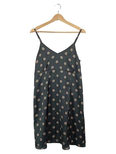 Qiéro! Damen Sommerkleid Gr. 40/L Grün Polka Dots Trägerkleid