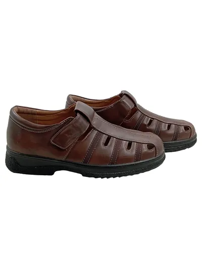 Herren Fisherman Sandalen Braun Gr. 43 Klettverschluss Freizeit Casual