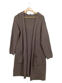 ever.me Damen Strickjacke Cardigan Kapuze Lang Braun Gr. M 3