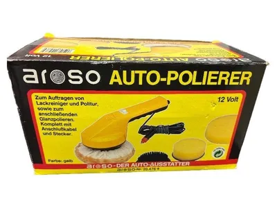 AROSO Auto-Polierer 12V Poliermaschine mit Zubehör Gelb NEU