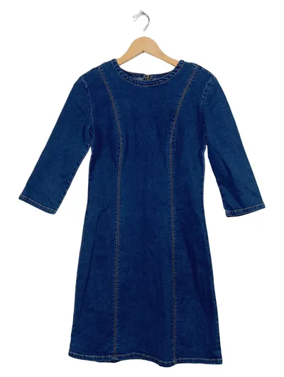 ABOUT YOU Jeanskleid Damen Gr. 36 Blau Denim Kleid 3/4 Arm Casual
