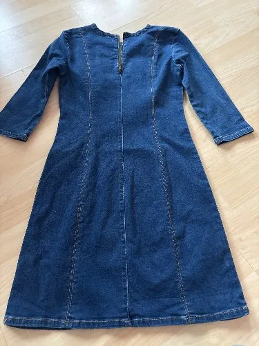 ABOUT YOU Jeanskleid Damen Gr. 36 Blau Denim Kleid 3/4 Arm Casual
