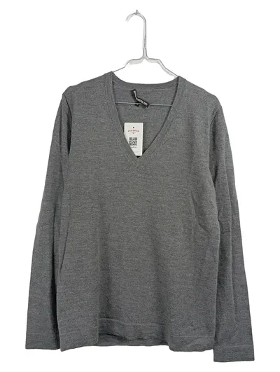 DRYKORN Herren Pullover V-Ausschnitt Wolle Grau Gr. XL