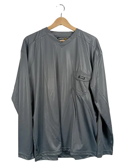 SMOG Herren Langarmshirt Polyester Grau Gr. XL Sportlich Freizeit