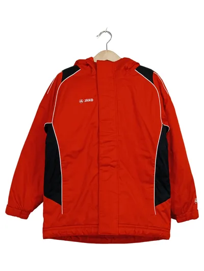JAKO Kinder Winterjacke Trainingsjacke Kapuze Rot Gr. 128 Sportjacke