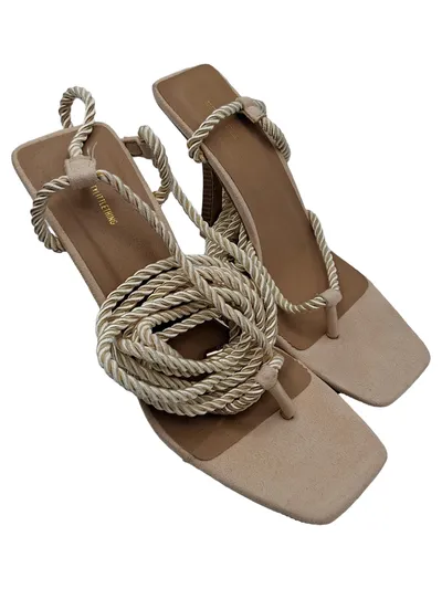 PrettyLittleThing Sandaletten Damen Gr. 37 Beige Seil-Design High Heels