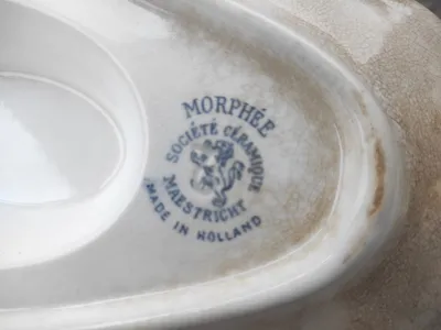 Vintage Porzellan Sauciere Morphée Blumenmuster Weiß 23 cm