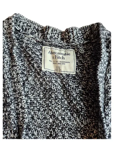 Abercrombie & Fitch Strickjacke Damen Gr. XS Grau Meliert Cardigan