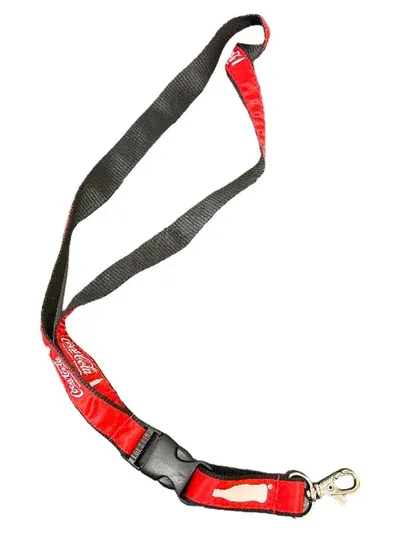 Coca-Cola Schlüsselband Lanyard Rot Schwarz mit Karabiner 53cm