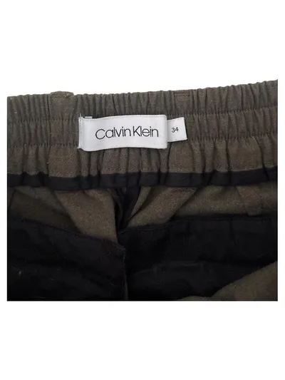 Calvin Klein Stoffhose Damen Gr. 36 Oliv Business Elegant