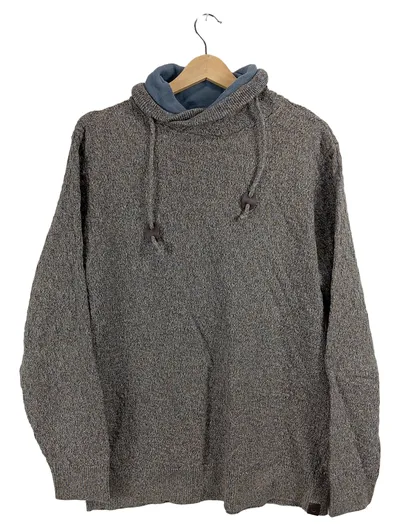 Tom Tailor Herren Kapuzenpullover Strickpullover Gr. L Grau Meliert Baumwolle
