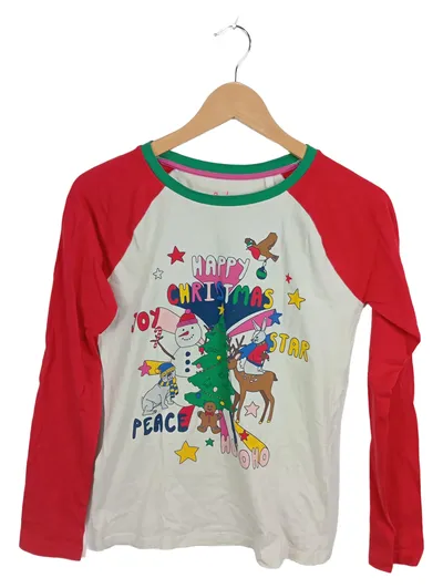 Boden Langarmshirt Weihnachten Gr. 164 Raglan Ärmel Baumwolle Mehrfarbig
