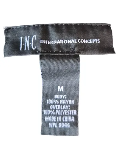 INC International Concepts Damen Bluse Spitze Fransen Schwarz Gr. M