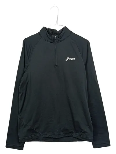 Asics Herren Sport Shirt Langarm Funktionsshirt Polyester Gr. M Schwarz