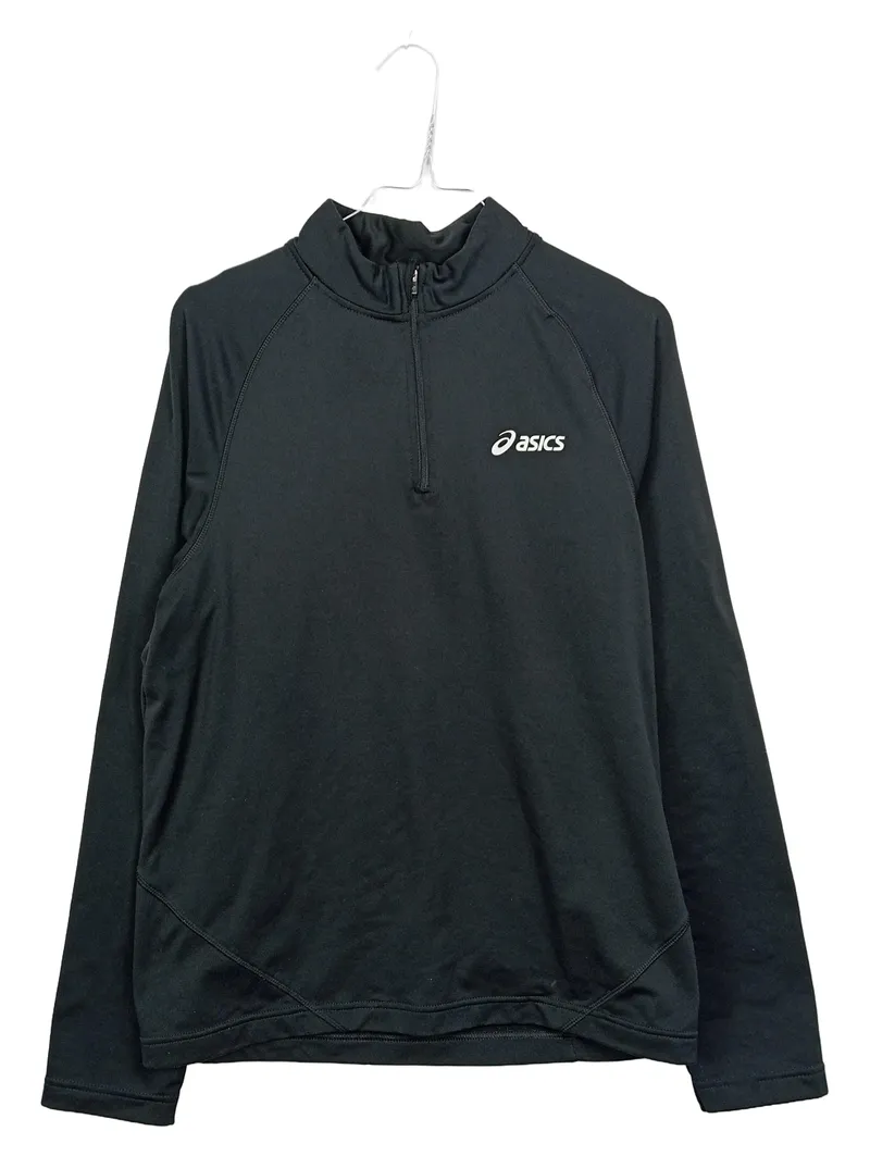 Asics Herren Sport Shirt Langarm Funktionsshirt Polyester Gr. M Schwarz 1