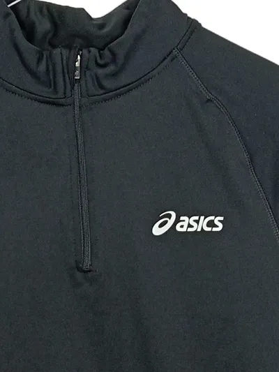 Asics Herren Sport Shirt Langarm Funktionsshirt Polyester Gr. M Schwarz
