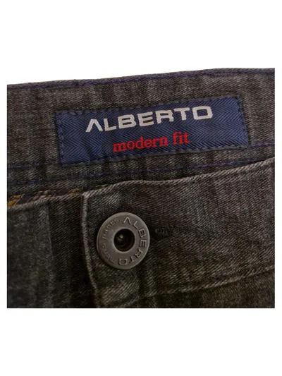 Alberto Herren Jeans Modern Fit W32 L30 Grau Baumwolle Regular