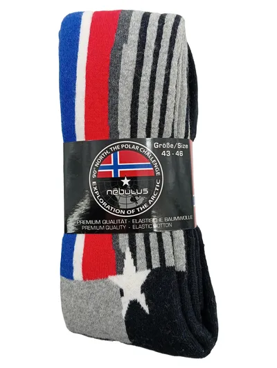 Nebulus Herren Socken Norwegermuster 3er Pack Gr. 43-46 Mehrfarbig