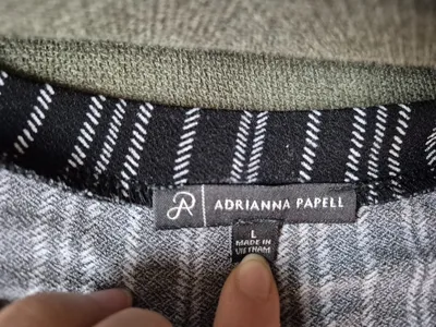 Adrianna Papell Damen T-Shirt Bluse Gr. L Schwarz Weiß Gestreift