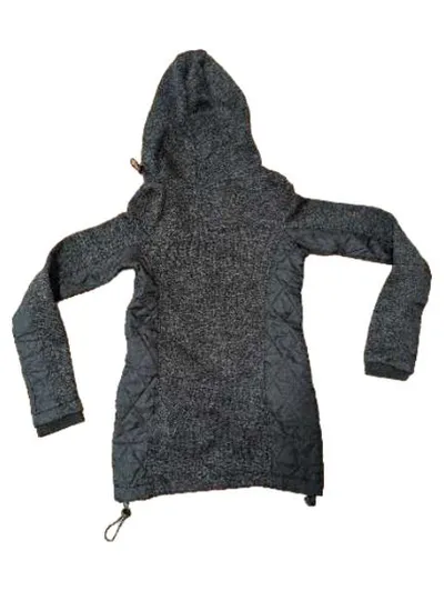 Blind Date Sweatjacke Damen XS Grau Meliert Kapuze Steppdetails
