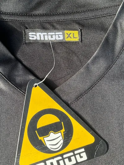 SMOG Herren Langarmshirt Freizeit Sportlich Grau Polyester Gr. XL