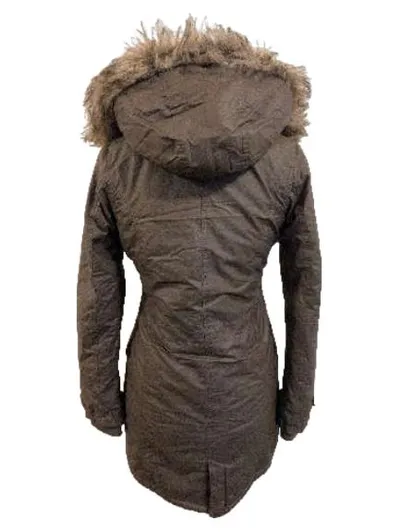Bench. Damen Parka XS Winterjacke Fellkapuze Beige Gefüttert