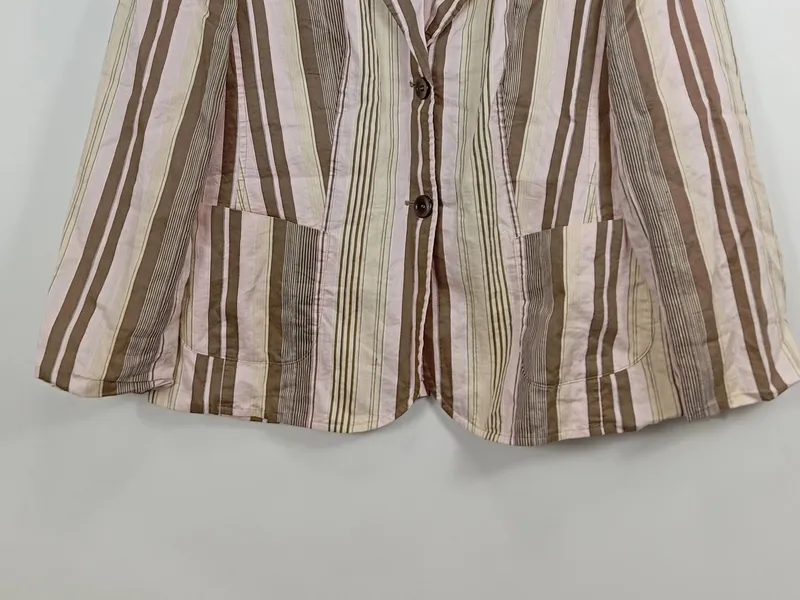 Basler Damen Blazer Leinen Gestreift Rosa Business Gr. 44 XXL 5