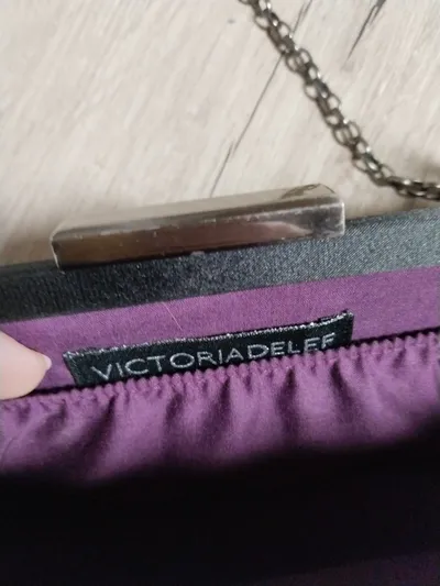 Victoria Delef Clutch Abendtasche Lila Schwarz Spitze Elegant Damen