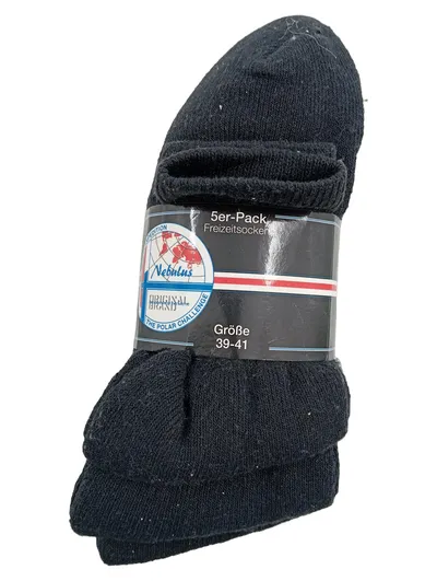 Nebulus Freizeitsocken 5er-Pack Schwarz Gr. 39-41 Baumwolle Socken