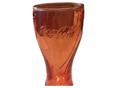 Coca-Cola Glas Orange Logo Fan Becher Trinkglas 16cm