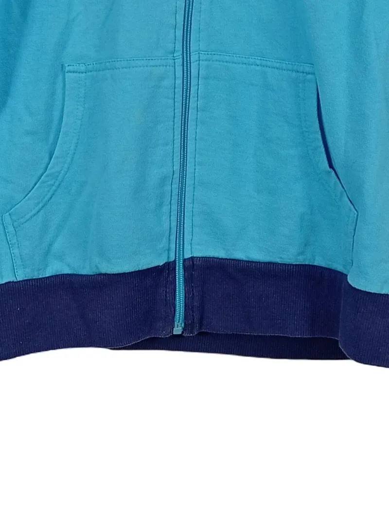 ElleNor Sweatjacke Damen L 44 Türkis Baumwolle Stickerei Reißverschluss Freizeit 4