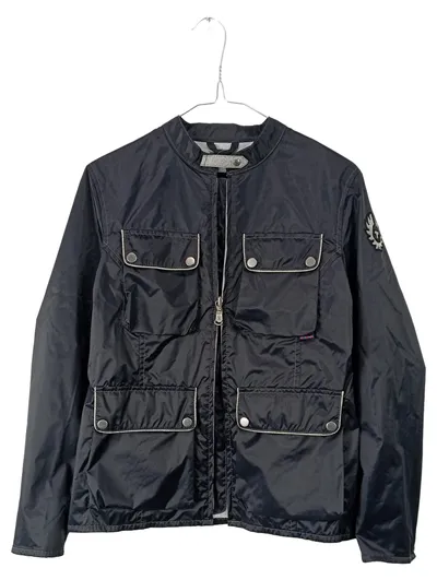 Belstaff Damen Leichte Jacke Gr. 36 Schwarz Nylon Outdoor Biker Style