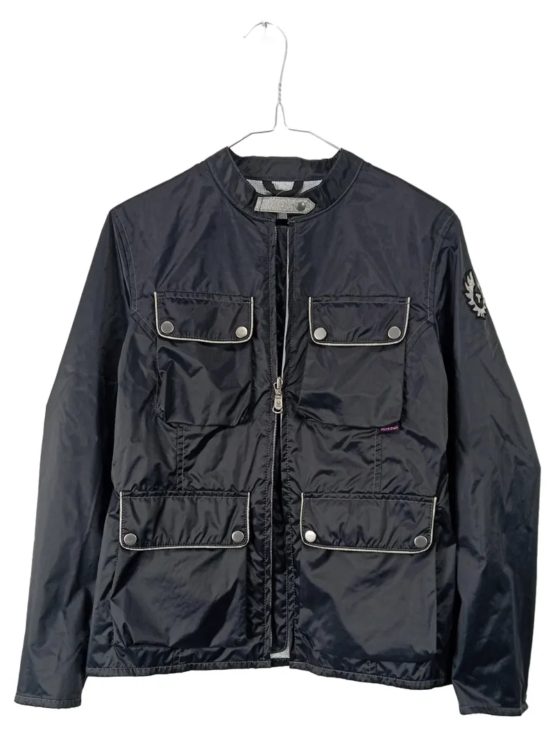 Belstaff Damen Leichte Jacke Gr. 36 Schwarz Nylon Outdoor Biker Style 1