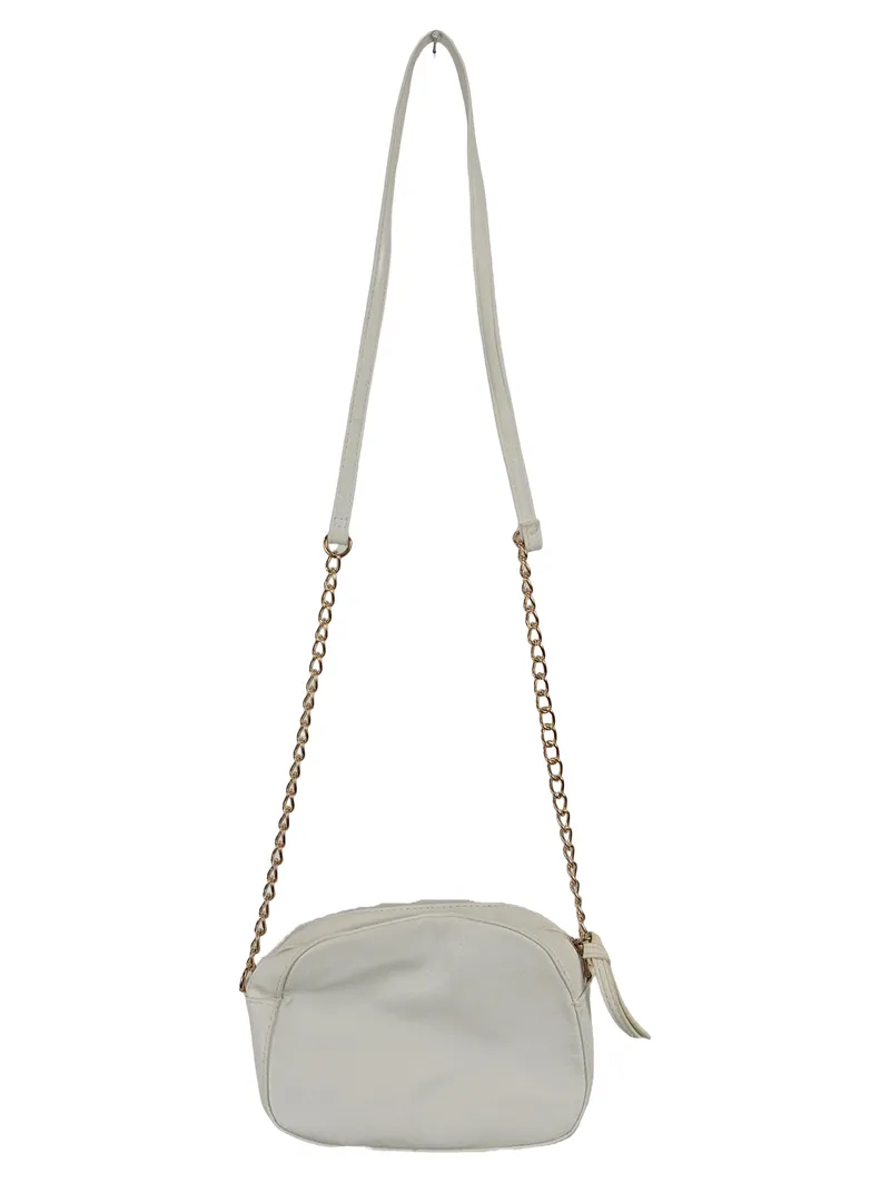 Bijou Brigitte Umhängetasche Weiß Goldene Kette Elegant Damen Crossbody 1
