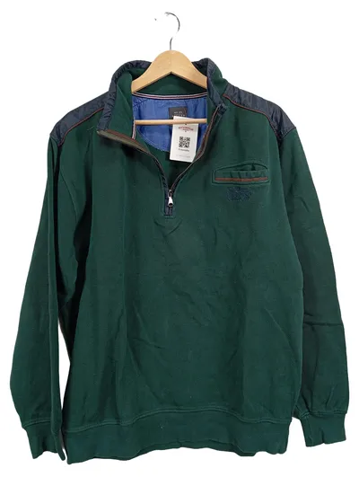 Kitaro Herren Pullover Troyer Baumwolle Gr. 56 XL Grün Freizeit