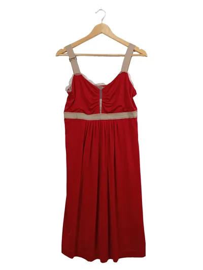 TWIN-SET Kleid Damen Sommerkleid Midikleid Rot Gr. XL 42 Träger