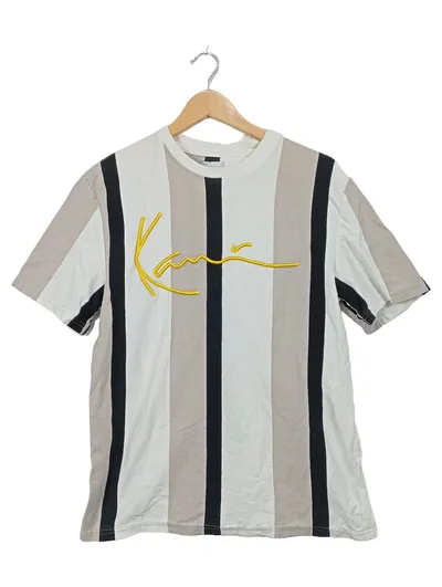 Karl Kani Herren T-Shirt Gr. S Gestreift Logo Stickerei Streetwear