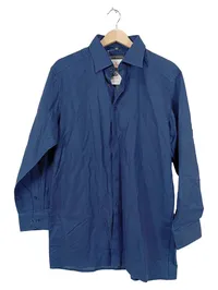 Finshley & Harding Herren Business Hemd Gr. 42 Blau Gepunktet Modern Fit 1
