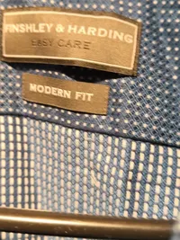Finshley & Harding Herren Business Hemd Gr. 42 Blau Gepunktet Modern Fit 6