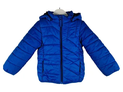 NAME IT Kinder Steppjacke Gr. 98 Blau mit Kapuze Winterjacke 2-3 Jahre