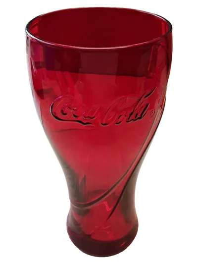 Coca-Cola Glas rot Logo Fan Becher 16cm