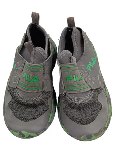 FILA Kinder Sneaker Low Camouflage Klettverschluss Grau Gr. 25