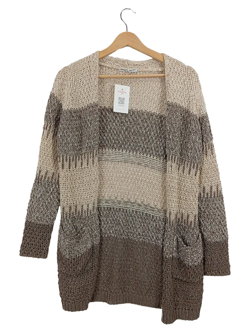 Daniel & Mayer Damen Strickjacke Cardigan Gr. S Beige Braun Made in Italy 1