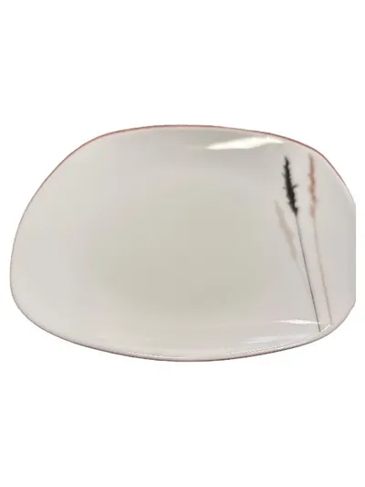 Casa Nova Kuchenteller Porzellan Gräser Design Weiß 18 cm