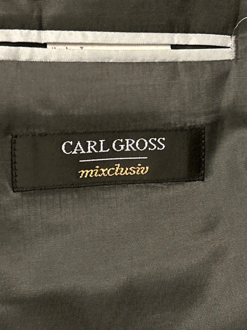 Carl Gross Sakko Herren Gr. 42 Grau Nadelstreifen Business Anzugjacke 6