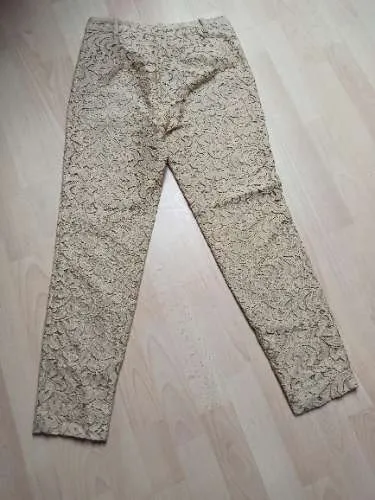 Marc Cain Damen Anzughose Spitze Beige Gr. 34 XS Elegant Festlich