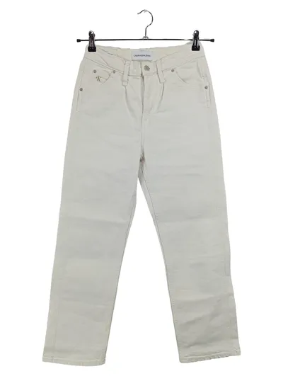 Calvin Klein Jeans High Waist Jeans Damen W27 Beige Ankle Straight Fit