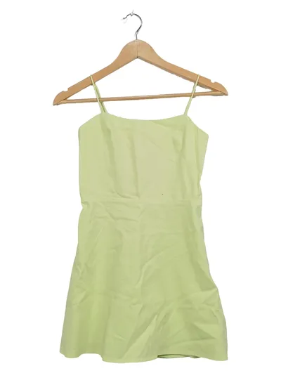 ZARA Damen Sommerkleid Trägerkleid Gr. XS Gelb Limette Mini