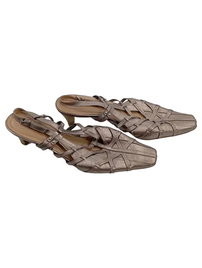 Högl Softline Slingback Damen Gr. 40,5 Gold Metallic Leder Elegant