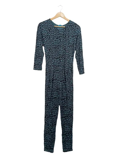 me&i Jumpsuit Mädchen Gr. 158/164 Petrol Animal-Print Viskose